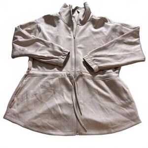 Harmony & Balance Tan Butter Soft  Cinch-Waist full zip Jacket SZ XL Athleisure